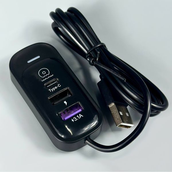 USB HUB WUW C245 USB to 2USB+Type-C 1m 57241 фото