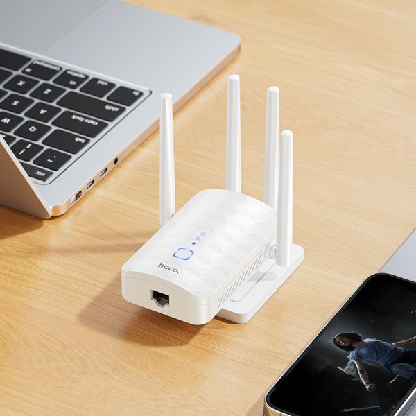 Усилитель сигнала Wi-Fi ретранслятор Hoco HI35 WiFi4 (Скорость сигнала: 2.4GHz: 300Mbps) 60691 фото