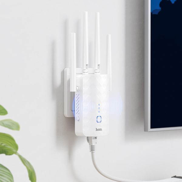 Усилитель сигнала Wi-Fi ретранслятор Hoco HI35 WiFi4 (Скорость сигнала: 2.4GHz: 300Mbps) 60691 фото