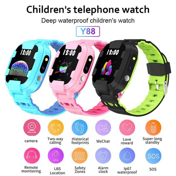 Дитячий годинник Smart Baby watch Y88 Wi-Fi LBS GPS 26498 фото