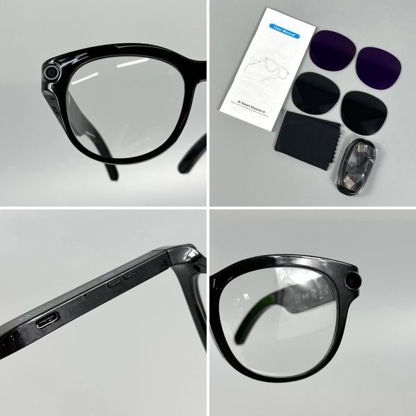 Смарт-окуляри Smart AI Glasses M89S з фото та відеозйомкою 8MP-камера + 2 комплекта додаткових лінз 66475 фото