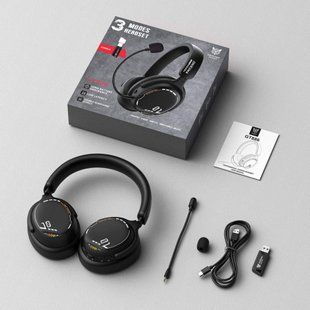 Навушники комп'ютерні Onikuma GT886 Gaming з мікрофоном та з 3ма режимами (Bluetooth 5.4, дротове, 2.4G USB+Type-C) 67578 фото