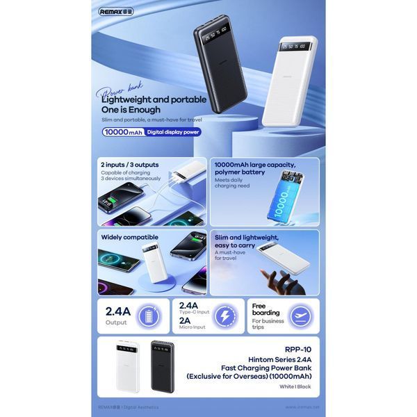 УМБ Power Bank Remax RPP-11 Hintom 20000mAh 2.4A 49285 фото