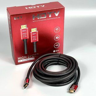 Кабель BXY HDMI to HDMI 2.0V 4K*2K 19+1 OD8.0 5m 60039 фото