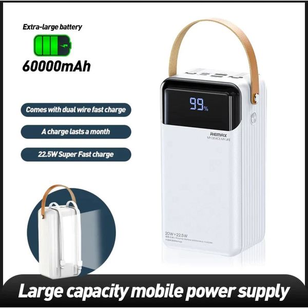 Power Bank Remax RPP-565 60000mAh Lesu II Series PD20W+QC22.5W with cable Швидка зарядка 42988 фото