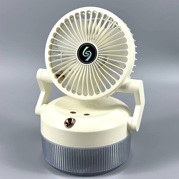 Вентилятор SGD-168 LED настільний з функцією охолодження повітря (з вбуд. акум.) (16,1cm) Green 64599 фото