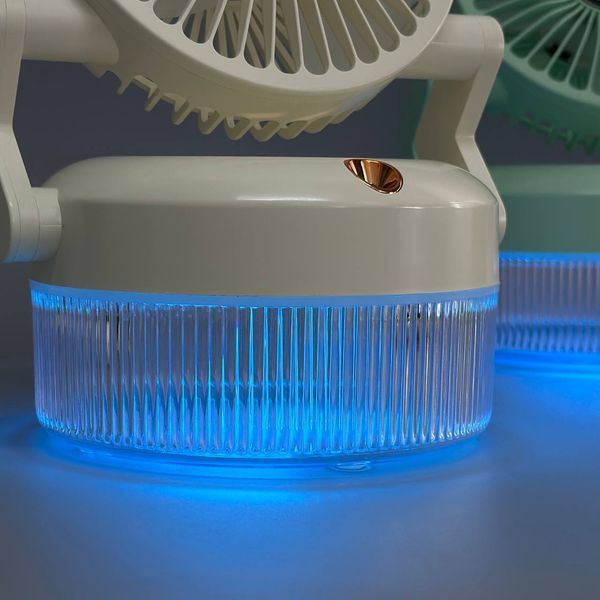 Вентилятор SGD-168 LED настільний з функцією охолодження повітря (з вбуд. акум.) (16,1cm) Beige 64599-1 фото