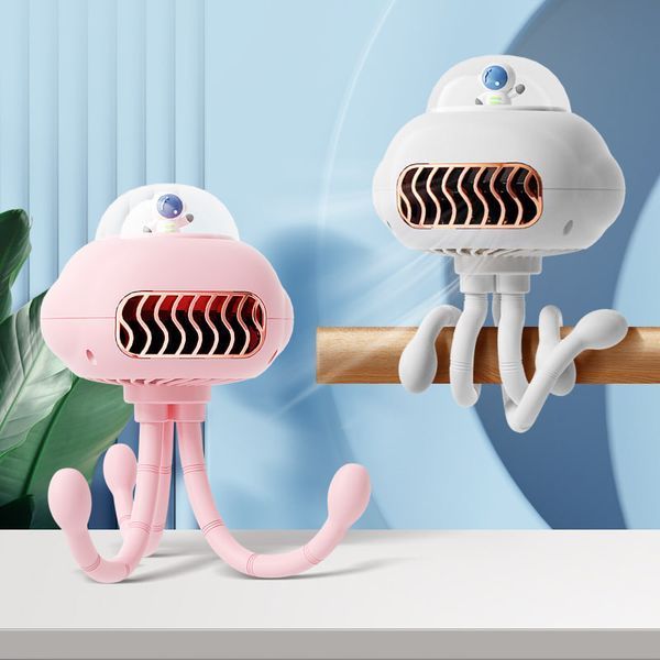 Вентилятор F007 с гибкими крепежными ножками (с встр. акум.) (24см) Pink 65053 фото