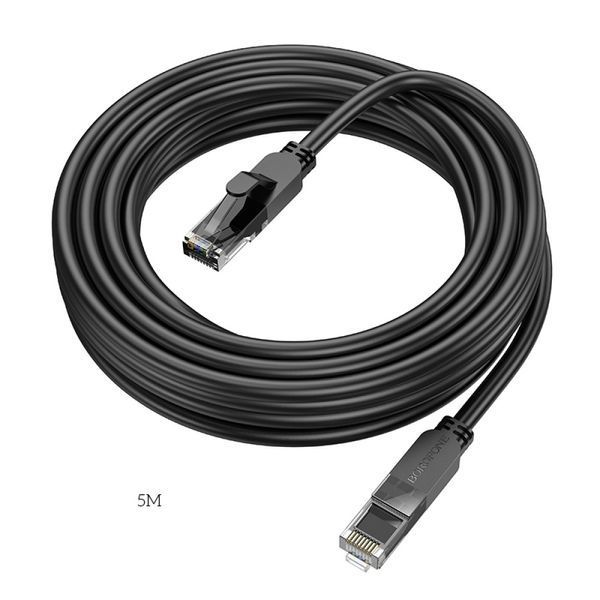 Кабель мережевий патч-корд для інтернету Borofone BUS01 Category 6 Gigabit 5m 44176 фото