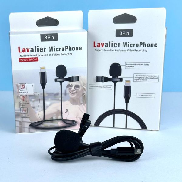 Мікрофон петличний JH-041 Lavalier MicroPhone Lightning із затискачем 24542 фото