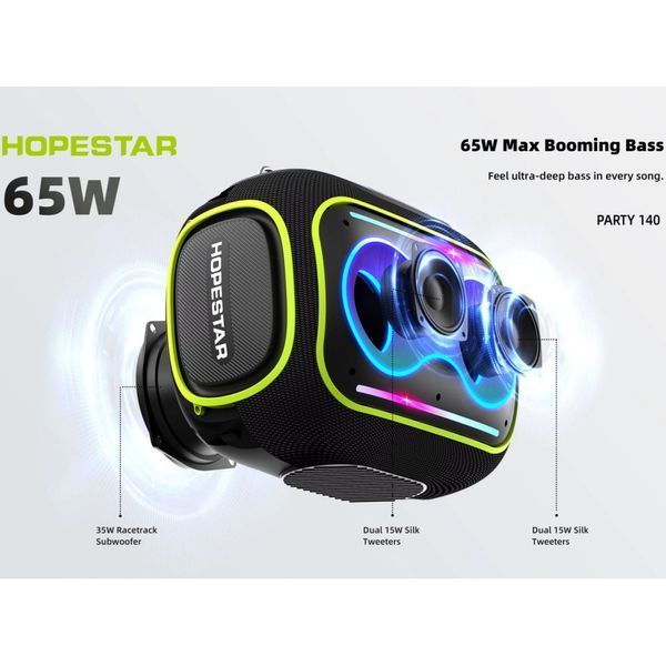 Колонка HOPESTAR Party Box 140 RGB 80W, 12500mAh 58985 фото