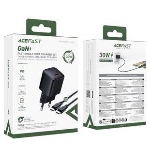 Сетевое зарядное устройство для AceFast A118 mini GaN PD30W Type-C to Type-C 61052 фото