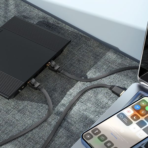 Кабель сетевой патч-корд для интернета Hoco US07 General pure copper flat network cable 10m 35883 фото