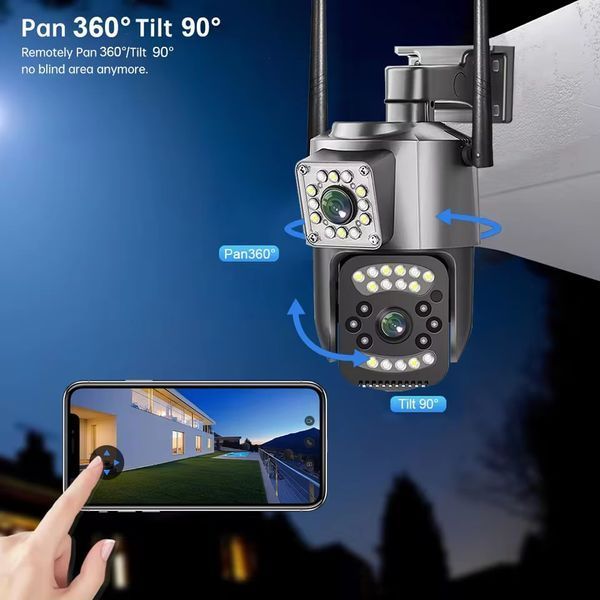 Камера відеоспостереження V380 Pro 2L-V21-4G Sim з 2-ма Lens, поворотна (WiFi, 2K, 4MP) 61981 фото
