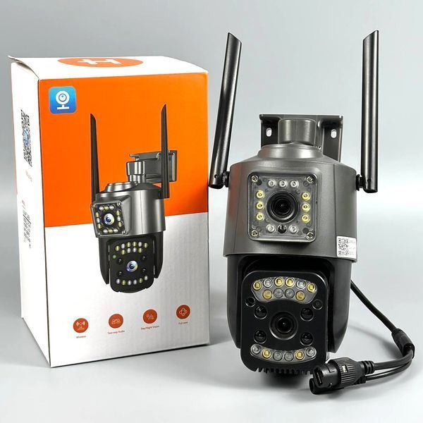 Камера відеоспостереження V380 Pro 2L-V21-4G Sim з 2-ма Lens, поворотна (WiFi, 2K, 4MP) 61981 фото