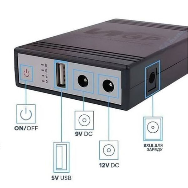 ДЖБ MINI UPS WGP 103A 10400mAh (USB, DC: 9V+12V) 48395 фото