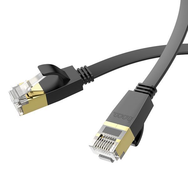 Кабель мережевий патч-корд для інтернету Hoco US07 General pure copper flat network cable 1m 35884 фото