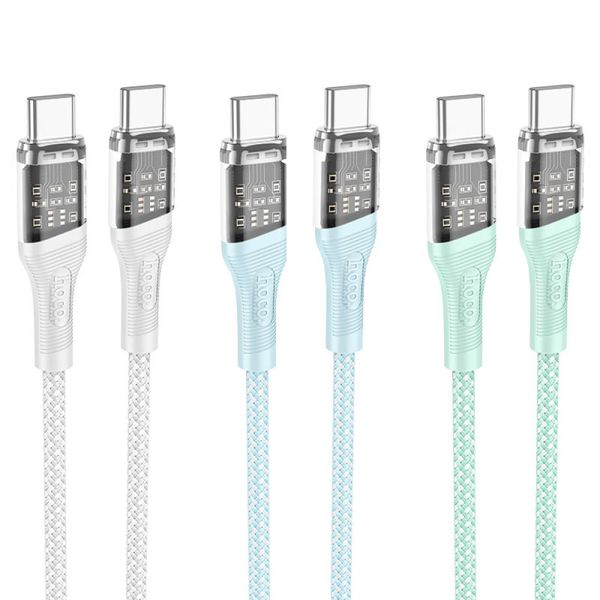 Data Cable Type-C to Type-C Hoco U111 60W Transparent discovery edition Швидка зарядка 37171 фото