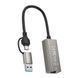USB HUB XO HUB018 2in1 USB+Type-C to RJ45 51134 фото 1