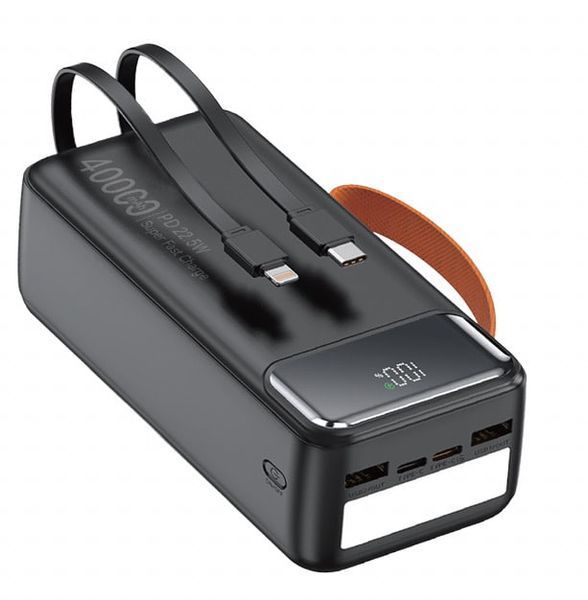 УМБ Power Bank TUGII WUW Y400 40000mAh PD22.5W+QC3.0 (with cable Type-C+Lightning) з ліхтарем 64601 фото