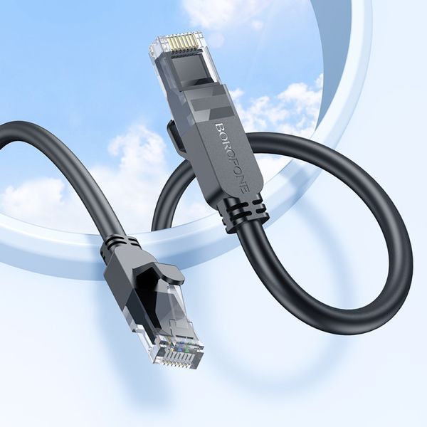 Кабель мережевий патч-корд для інтернету Borofone BUS01 Category 6 Gigabit 3m 44182 фото
