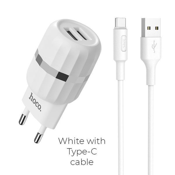 Мережевий зарядний пристрій Original Hoco C12 Lightning 2USB 2.4 A 21626 фото