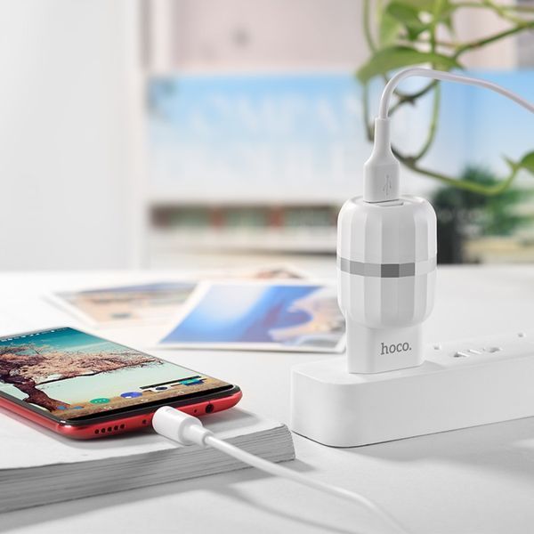 Мережевий зарядний пристрій Original Hoco C12 Lightning 2USB 2.4 A 21626 фото