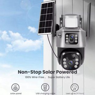 Камера відеоспостереження V380 Pro T22 з 2-ма Lens та сонячною батареєю (WiFi, 2K, 4MР) 61987 фото