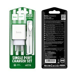 Сетевое зарядное устройство Original Hoco C81A Asombroso single Type-C 1USB 2.1A 24041 фото