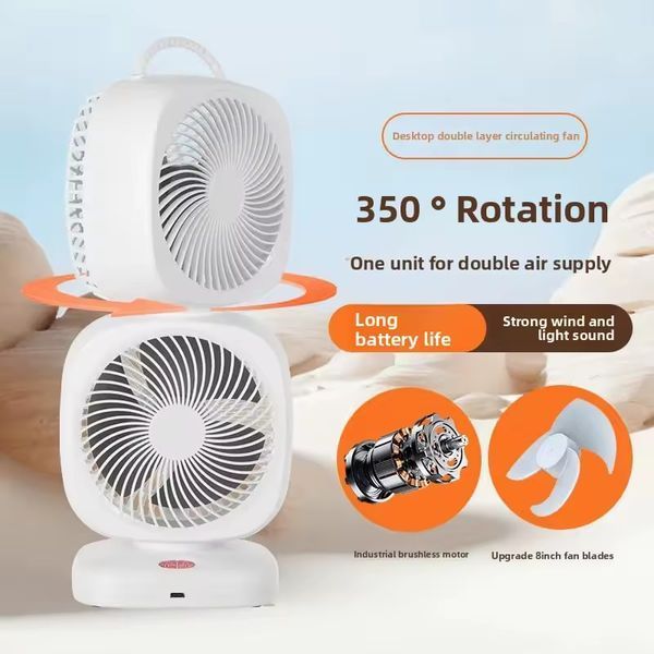 Вентилятор XHS-02 Square Fan&ndash;Dual подвійний 4000mAh (з вбуд. акум.) (37сm) 65062 фото