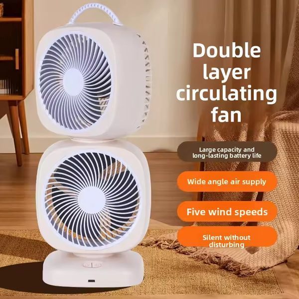 Вентилятор XHS-02 Square Fan&ndash;Dual подвійний 4000mAh (з вбуд. акум.) (37сm) 65062 фото
