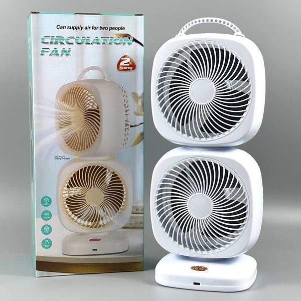 Вентилятор XHS-02 Square Fan&ndash;Dual подвійний 4000mAh (з вбуд. акум.) (37сm) 65062 фото