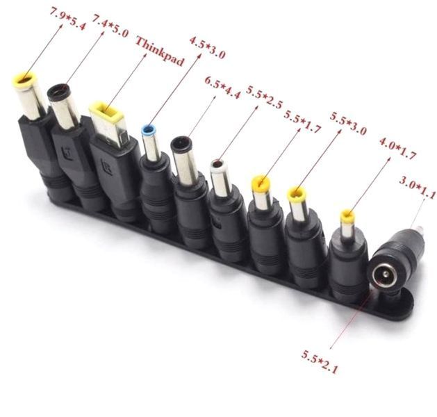 Адаптер питания для ноутбука 100W Type-C to DC (5.5х2.5) с набором переходников 10in1 52661 фото