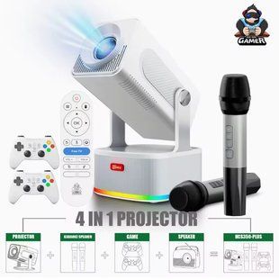 Проектор HCS350Plus 4in1 с игровой приставкой и караоке (Karaoke+Stereo, Android 14, 1920*1080P, 450 ANSI, Wi-Fi 6+Bluetooth 5.4) 65904 фото