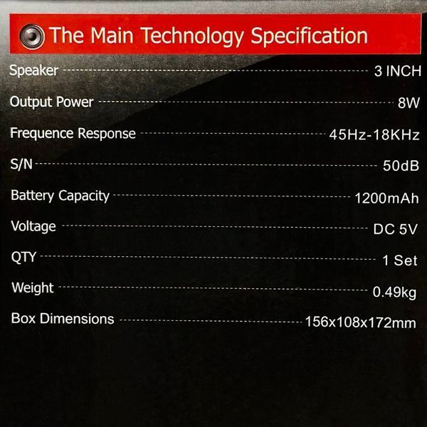 Колонка Sing-e ZQS1366 Mini RGB с микрофоном 8W, 1200mAh (16,1*11,9*10,0 см) 57784 фото