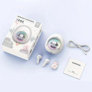 Беспроводные наушники Onikuma T302 KuKu-NiNi ENC Белый 56047 фото