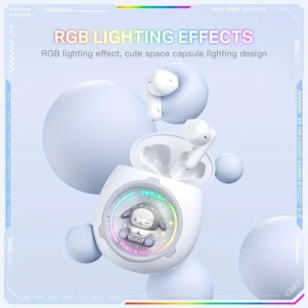 Беспроводные наушники Onikuma T302 KuKu-NiNi ENC Белый 56047 фото