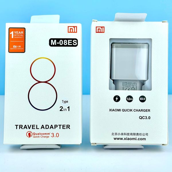 Мережевий зарядний пристрій Xiaomi Mi-08ES 2 in1 USB & data cadel Type-C 40662 фото