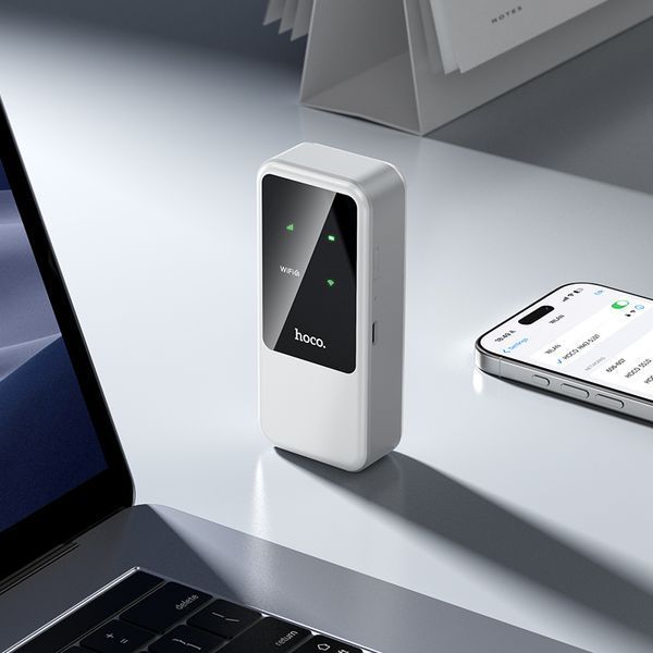 Портативний модем WiFi роутер Hoco HI42 WiFi6 2.4GHz (50Mbps, 150Mbps, 4000mAh, SIM Card) 62572 фото