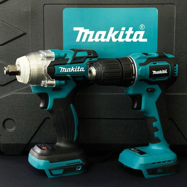 Акумуляторний набір інструментів Makita 4 в 1 (перфоратор, болгарка, шурупокрут та гайковерт) з 2-ма акумуляторами 48077 фото