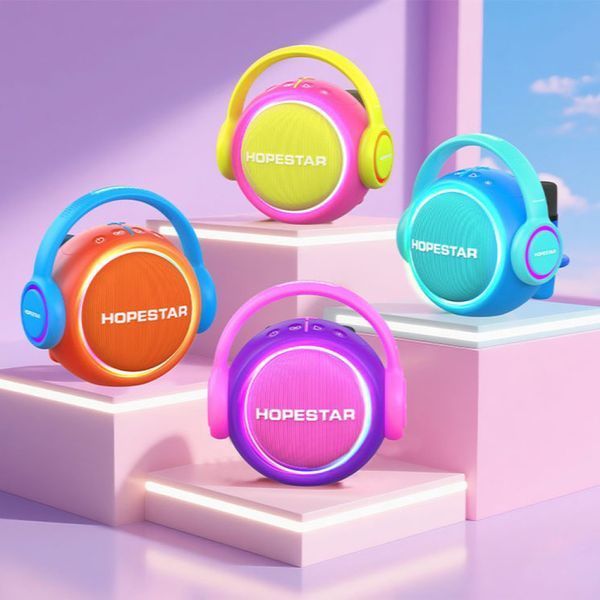 Колонка HOPESTAR S20 RGB з 2-ма мікрофонами 30W, 3600mAh (21,0*20,0*11,0 см) Блакитний 65855 фото