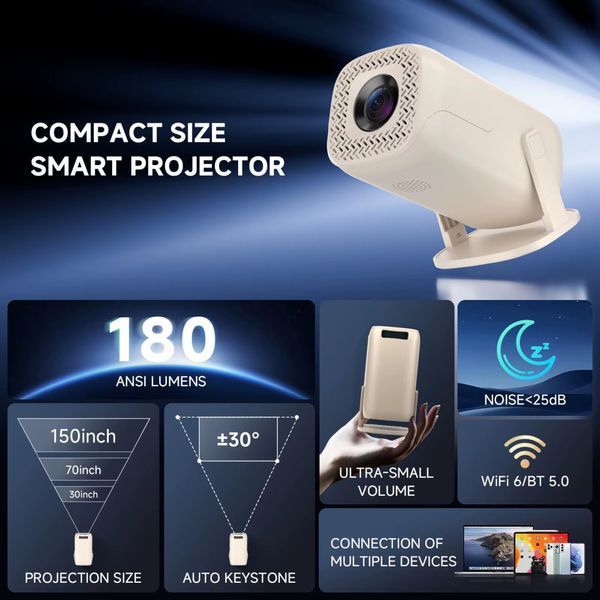 Проектор HCS350 Mini U5 с игровой приставкой (Android 14, 1280*720P, 200 Lumen) 65910 фото