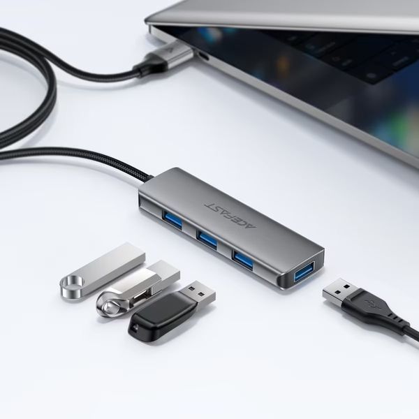 USB HUB AceFast J17 USB to USB3.0*4 65481 фото
