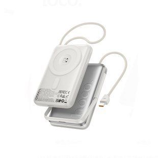 УМБ Power Bank Hoco Q43 Clever 10000mAh PD20W с беспроводной зарядкой (with cable Type-C+watch charger) Серебряный 57370 фото