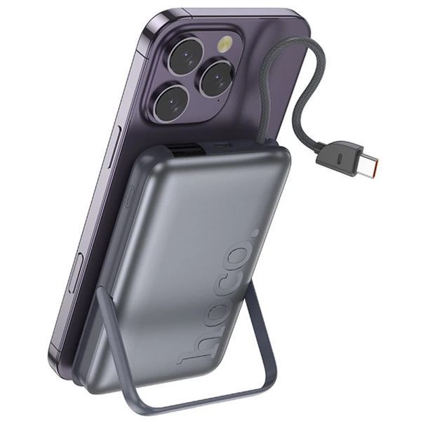 УМБ Power Bank Hoco Q43 Clever 10000mAh PD20W с беспроводной зарядкой (with cable Type-C+watch charger) Серебряный 57370 фото