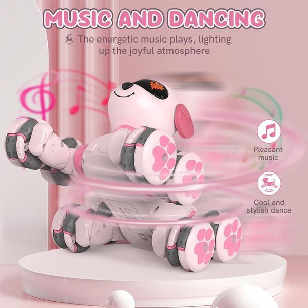 Робот-собака на радіокеруванні Robot Dog CV-D902 (восьмиколісний трюковий) Pink 60194-1 фото