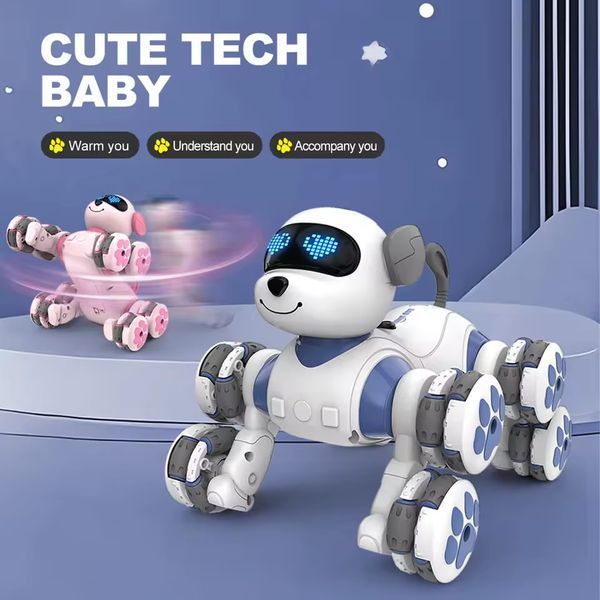 Робот-собака на радіокеруванні Robot Dog CV-D902 (восьмиколісний трюковий) Pink 60194-1 фото