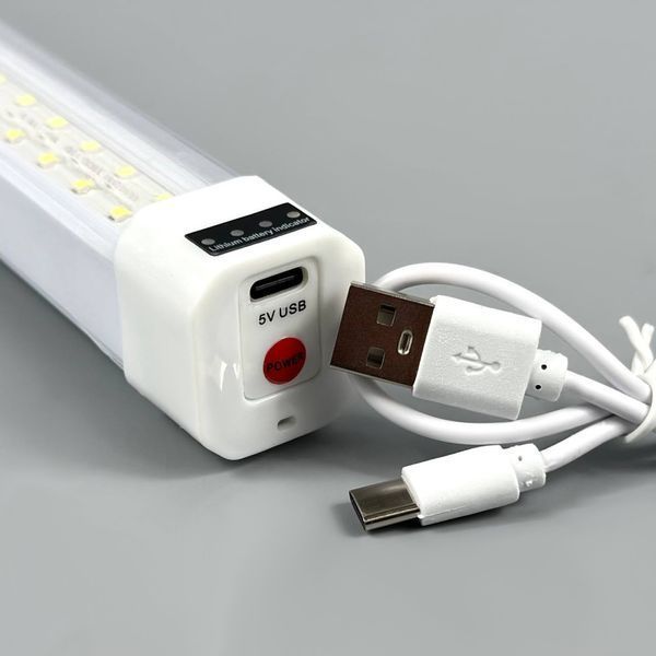 Светодиодная лампа HT-838 120W (2*1200mAh) 50cm (с фонариком и индикатором) 50553 фото