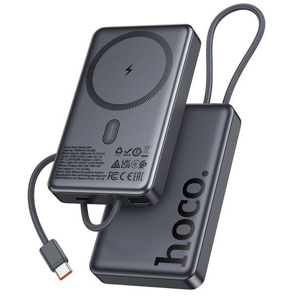 УМБ Power Bank Hoco Q44 Origen dual 10000mAh PD20W з бездротовою зарядкою (with cable Type-C) 59822 фото