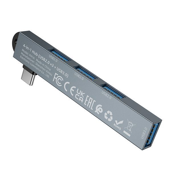 USB HUB Borofone FH1A 4in1 (Type-C to USB2.0*3+USB3.0) 62657 фото